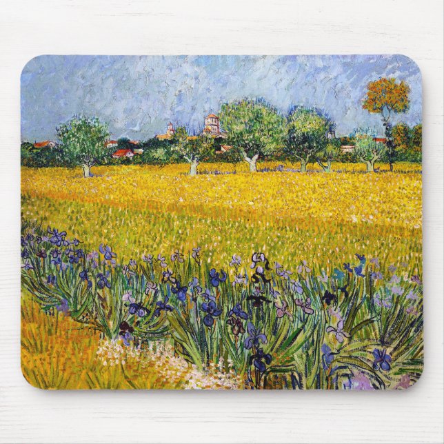 Mousepad Vista de Arles com tintas Vincent van Gogh (Frente)