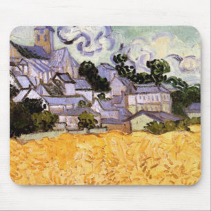 Mousepad Vista de Auvers com Igreja por Vincent van Gogh