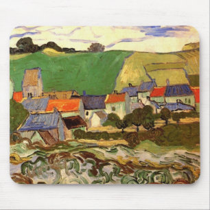 Mousepad Vista de Auvers por Vincent van Gogh