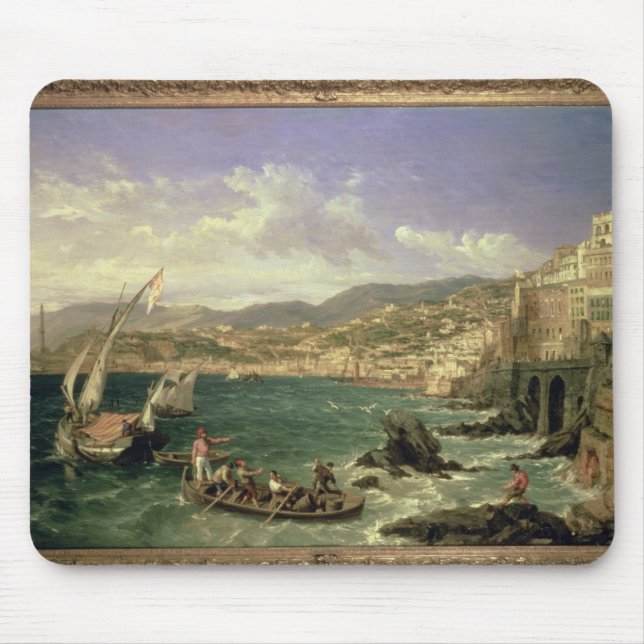 Mousepad Vista de Genoa, 1854 (óleo em canvas) (Frente)