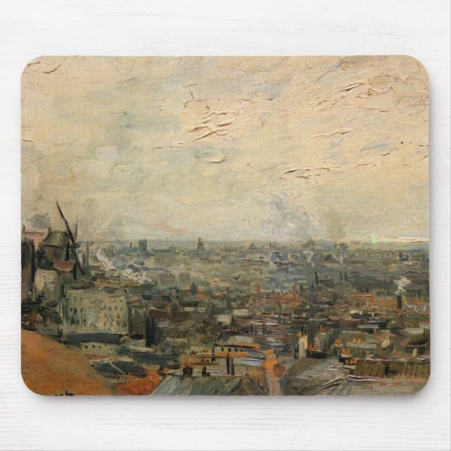 Mousepad Vista de Paris desde Montmartre por Vincent van Go (Frente)