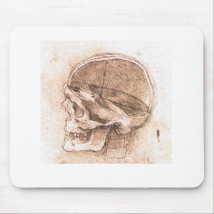 Mousepad Vista de um crânio Leonardo da Vinci