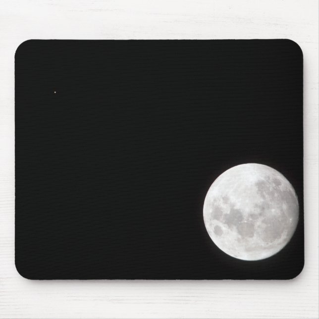 Mousepad Vista de um Lua de cheio, também mostra Marte (Frente)