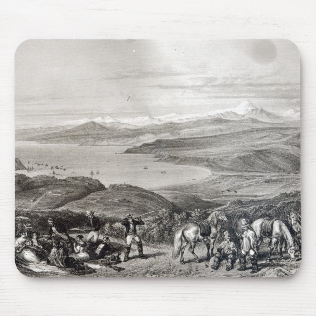 Mousepad Vista distante do vulcão de Aconcagua (Frente)