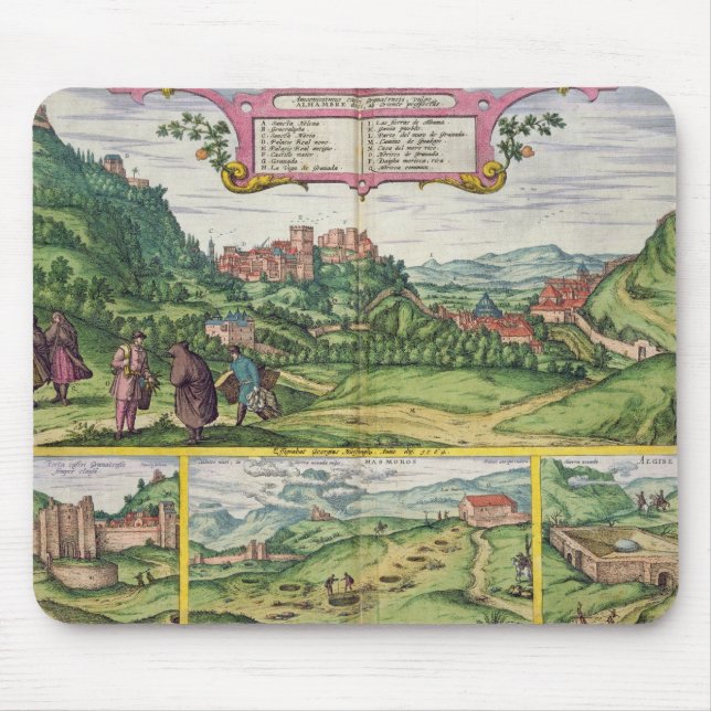 Mousepad Vista do Alhambra, 'de Civitates Orbis Terrar (Frente)