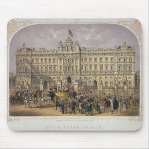 Mousepad Vista do Buckingham Palace com uma multidão fora