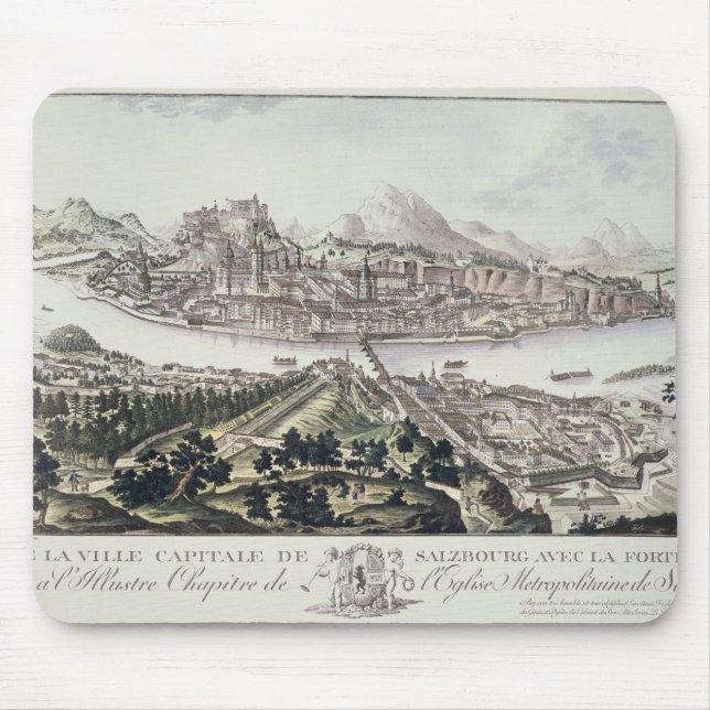 Mousepad Vista do capital e da fortaleza de Salzburg, (Frente)