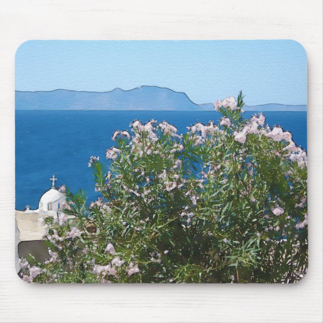 Mousepad Vista do mar de aquarelas (Frente)