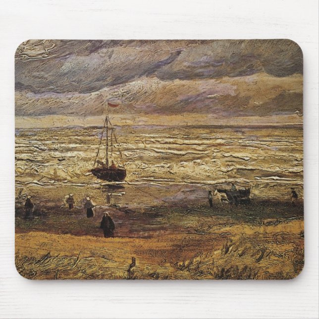 Mousepad Vista do mar em Scheveningen por Vincent van Gogh (Frente)