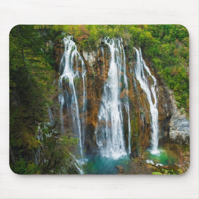 Mousepad Vista elevada da cascata, Croácia (Frente)