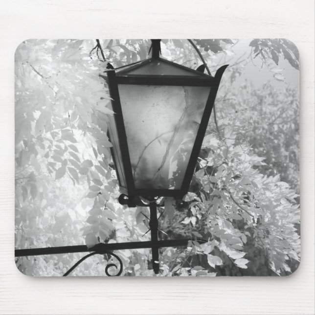 Mousepad Vista em preto e branco de luminária (Frente)