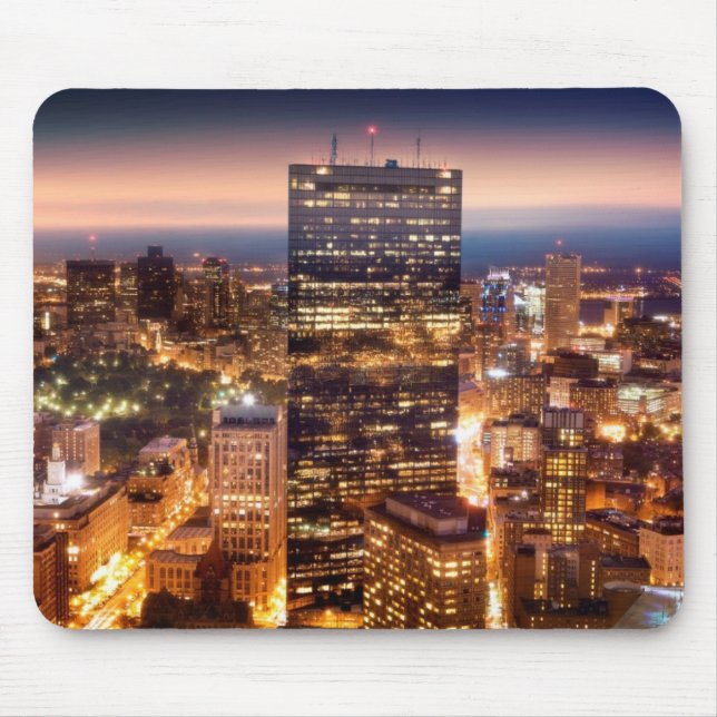 Mousepad Vista geral de Boston na noite (Frente)