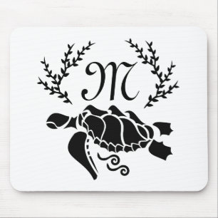 Mousepad Vista lateral de Tartaruga do Mar Negro