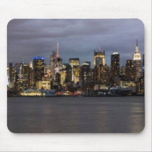 Mousepad Vista panorâmica do início da noite de Manhattan