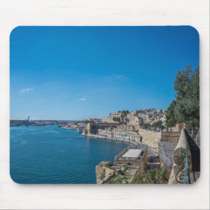 Mousepad Vista panorâmica do muro da cidade e do porto de L