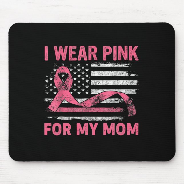 Mousepad Vista Rosa Para A Minha Mãe Cancer Americana Supo (Frente)