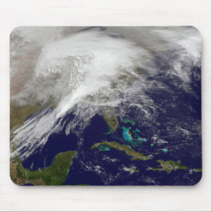 Mousepad Vista satélite de uma tempestade maciça do inver
