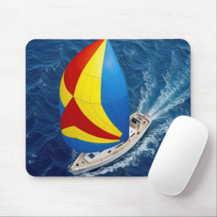 Mousepad Vista superior de um Spinnaker em um veleiro