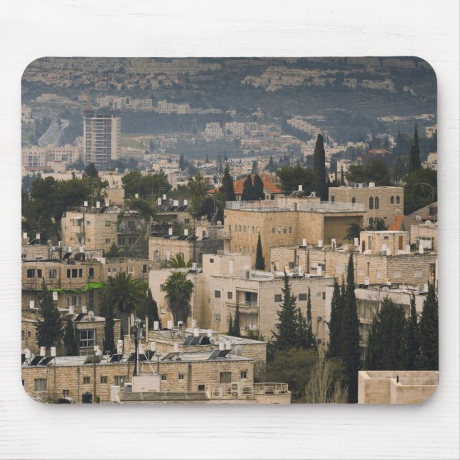 Mousepad Vista urbana elevada da torre YMCA de Jerusalém (Frente)