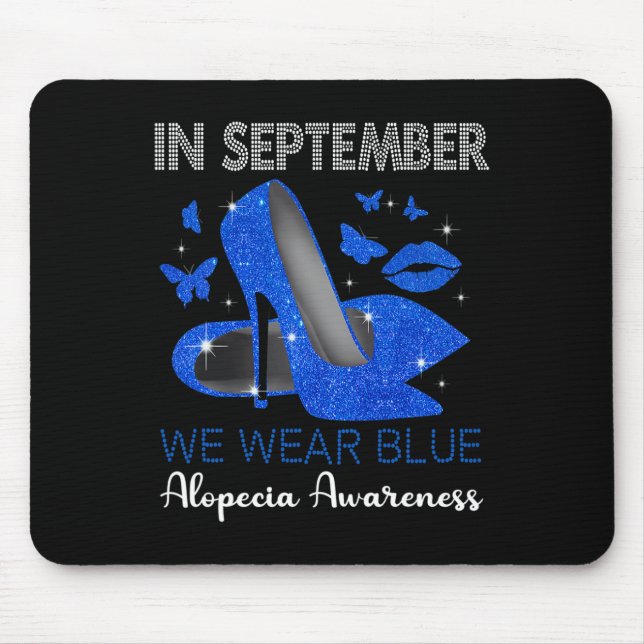 Mousepad Visto Blue High Heels Alopecia Awarene em setembro (Frente)