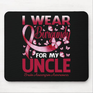 Mousepad Visto Burgundy Para O Meu Tio Cérebro Aneurysm Awa