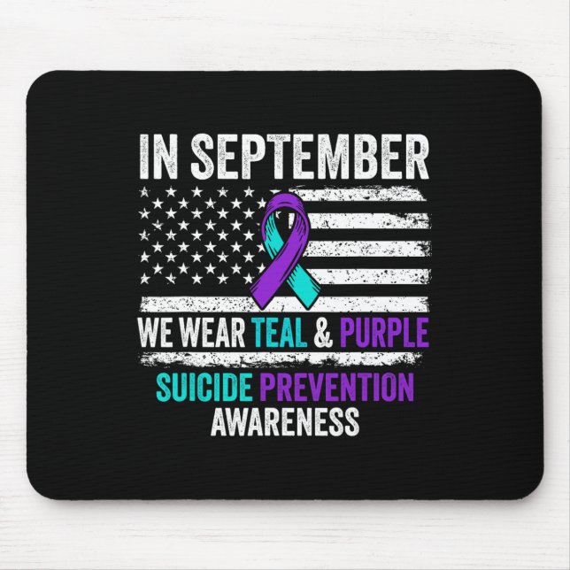 Mousepad Visto de setembro Prevenção do Suicídio de Roxo Te (Frente)