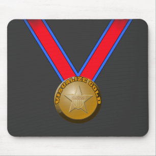 Mousepad Visualize um desempenho da medalha Dourado