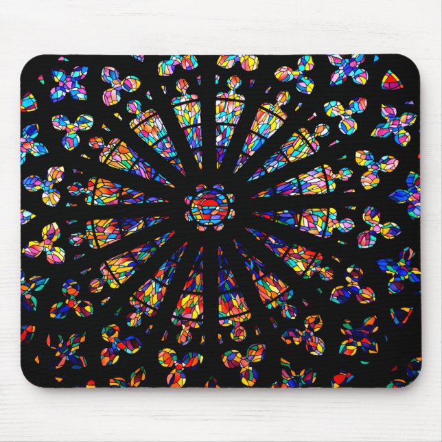 Mousepad vitrinas coloridas da igreja (Frente)