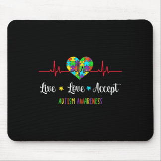 Mousepad Viva Amor Aceite Consciência do Autismo Batimento 