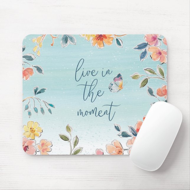 Mousepad Viva no momento - a felicidade da natureza (Com mouse)