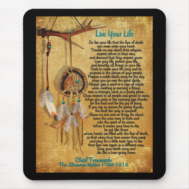Mousepad Viva sua vida, Chefe Tecumseh "Ato de Valor" (Frente)