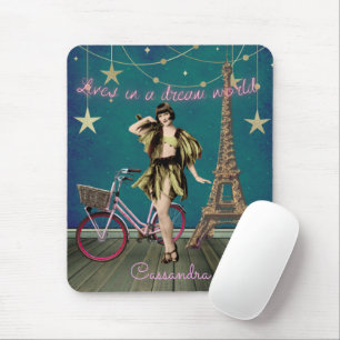 Mousepad Vive em um mundo de sonhos Arte Alterada Engraçad