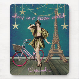 Mousepad Vive em um mundo de sonhos Arte Alterada Engraçado