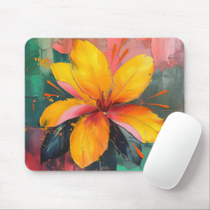 Mousepad Vívido Florescer – Arte de Explosão Floral Abstrat