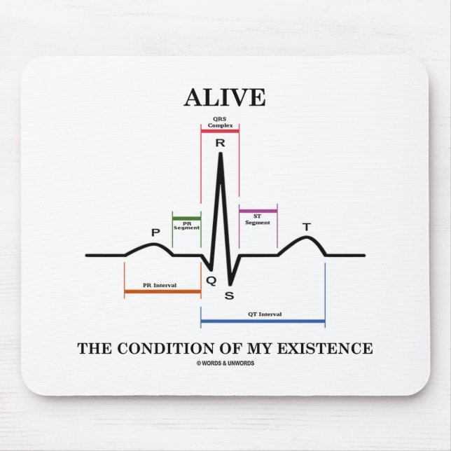 Mousepad Vivo A Condição Da Minha Existência (ECG/EKG) (Frente)