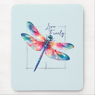 Mousepad Vivo Livremente - Inspiração Colorida Dragonfly