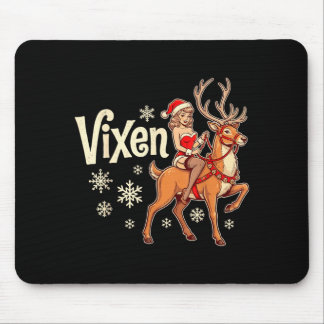 Mousepad Vixen renard de noël pin up fille vintage père noë