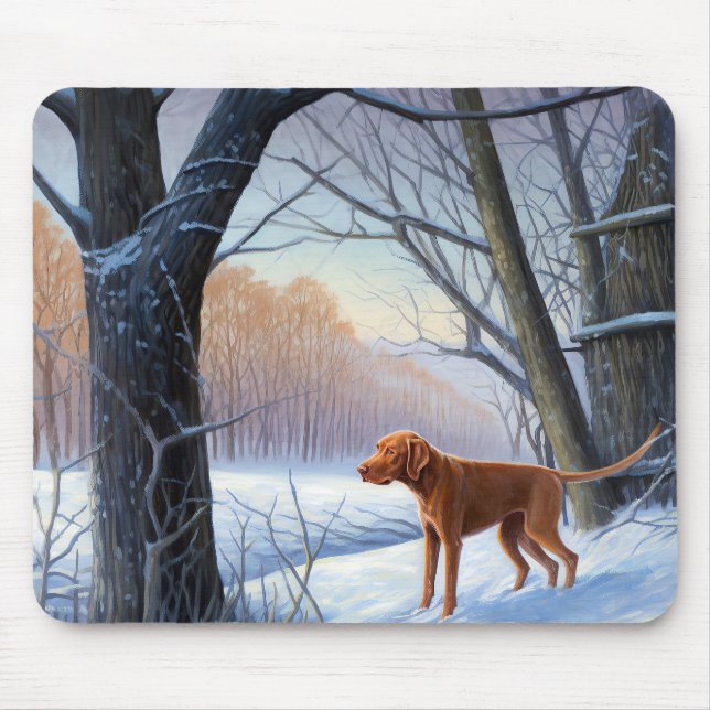 Mousepad Vizla Deixe nevar no Natal (Frente)