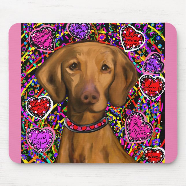 Mousepad Vizsla do Dia dos Namorados (Frente)
