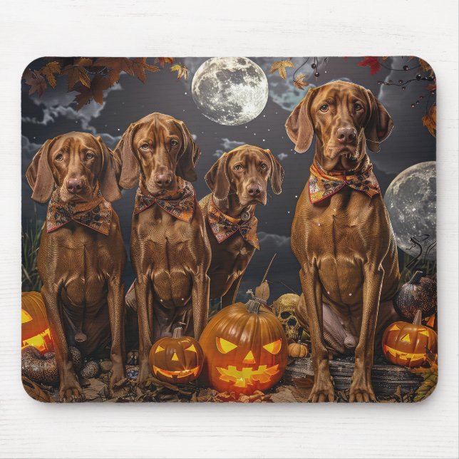 Mousepad Vizsla Halloween Assustador (Frente)