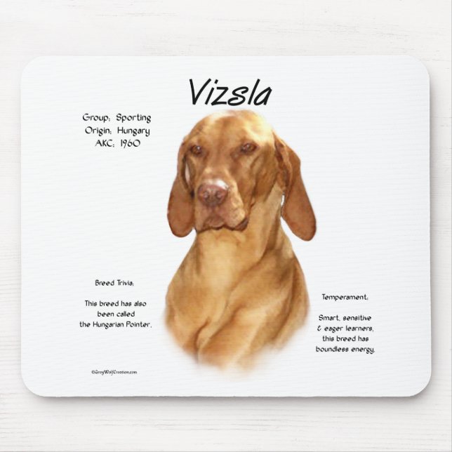 Mousepad Vizsla History Design (Frente)