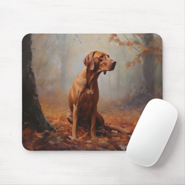 Mousepad Vizsla no Outono Folhas Caídas Inspiram (Com mouse)