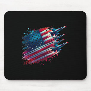 Mousepad Voando Jatos Bandeira Americana EUA Patriótico 4 D