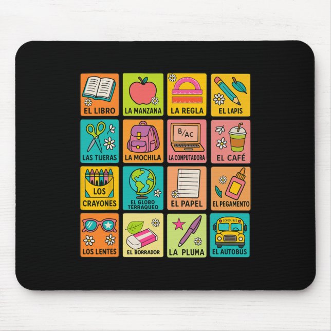 Mousepad Vocabulário Espanhol Volta às Aulas Maestra Biling (Frente)