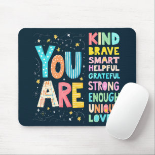 Mousepad Você É Afirmações Letra à Mão Brilhante