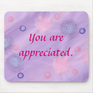 Mousepad Você é apreciado, almofada de rato bolhas rosa rox