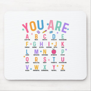 Mousepad Você É Letras Alfabeto Aprenda Abcs Inspiração Te