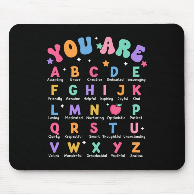 Mousepad Você É Letras Alfabeto Aprenda Abcs Inspiração Te (Frente)
