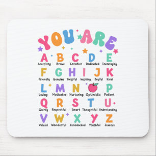 Mousepad Você É Letras Alfabeto Aprender Abcs Inspiração Te