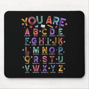Mousepad Você É Letras Alfabeto Aprender Abcs Menino Menina